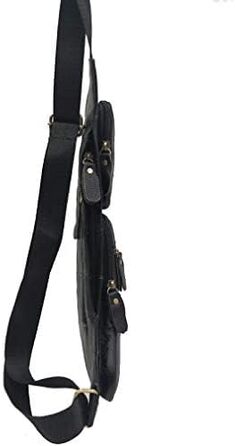 Чорна сумка через плече Sport Nylon для чоловіків та жінок: кросбоді, фанша, нагрудна, для подорожей, школи, бізнесу, ноутбука, велосипеда, туризму, кемпінгу, рюкзак-день, чорна (#02schwarz)