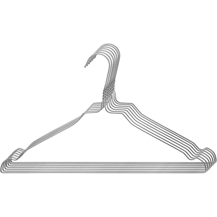 Skippy's 100 Wire Hangers Silver Wire Clothes Hangers - with Notches - for Home Use, Dry Cleaning, Retail Notched