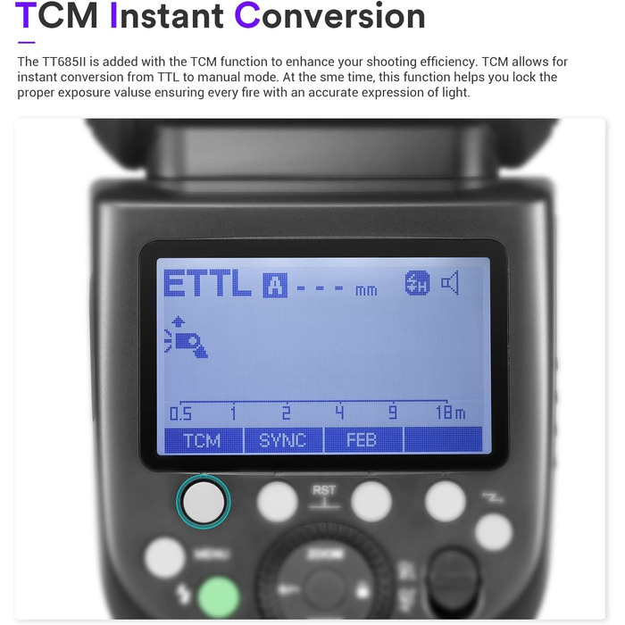 Спалах Godox TT685II-C Thinklite для Canon DSLR: E-TTL, GN60, 2.4G, TCM, HSS 1/8000s