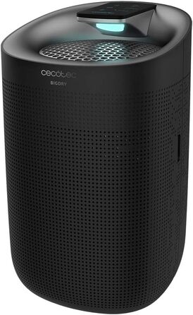 Зволожувач повітря Cecotec BigDry 3000 Pure Light Black: 45 Вт, 750 мл/день, очищувач повітря з потрійним фільтром, 25 м², сенсорне управління