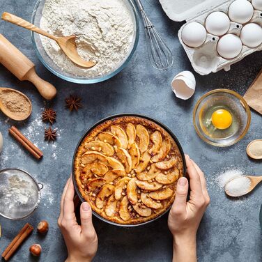 Набір для випічки Relaxdays, 7 предметів, круглі та квадратні форми, 18-28 см, сталь з антипригарним покриттям