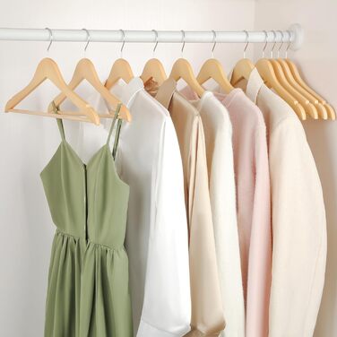 Дерев'яні вішалки для одягу з виступами для спідниць та штанів, 360° обертання, 20 шт. (білий)