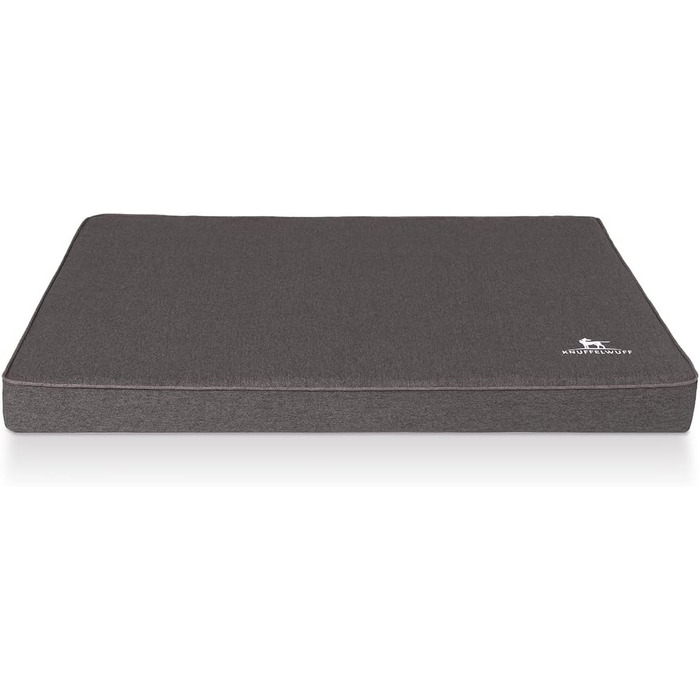 Ортопедичний лежак для собак Knuffelwuff Nantucket з велюру, ручної роботи, XL, 100 x 70 см, антрацит, знімний чохол, прання, для великих, середніх та маленьких собак