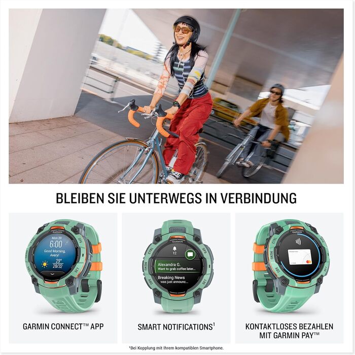 Розумний годинник Garmin Instinct 3 45mm AMOLED з GPS, 1.2' дисплеєм, до 18 днів роботи, 80+ спортивних функцій, Health Coach, LED-ліхтарик