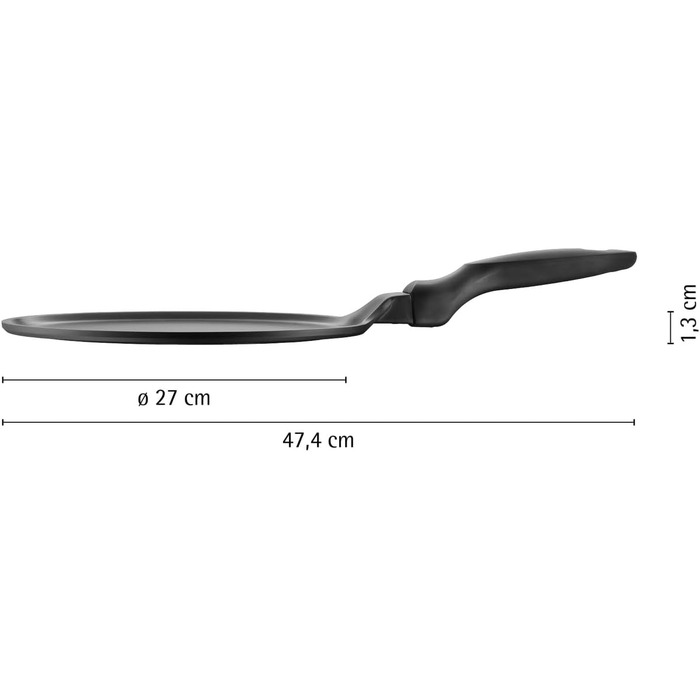 Сковорода WMF Devil Crepe 27 см для млинців з розподільником тіста та дерев'яною лопаткою, індукційна, алюмінієва з антипригарним покриттям