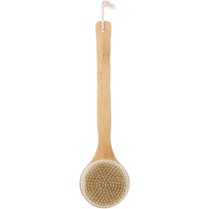 Bamboo bath brushes with long handle for women, boar bristles, bath and body brushes, back scrubber for the shower for men, 13 inches