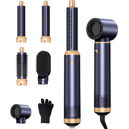 Фен-щітка 5 в 1 Airstyler Pro 1000W: об'єм, локони, догляд, негативні іони (Блакитний)