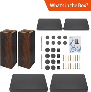 Підставки для акустики OUUTMEE 60 см (24 дюйми) з дерева – міцні підставки Hi-Fi для домашнього кіно, універсальні підставки для акустичних систем з можливістю засипання піском (2 шт.)