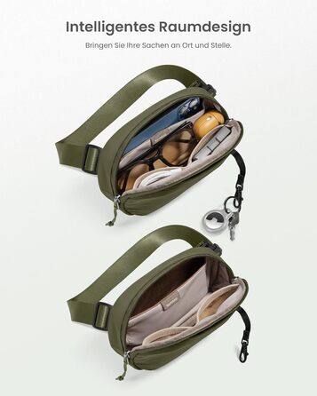 tomtoc жіноча поясна сумка, нагрудна сумка з RFID захистом, 1.5 л, зелена