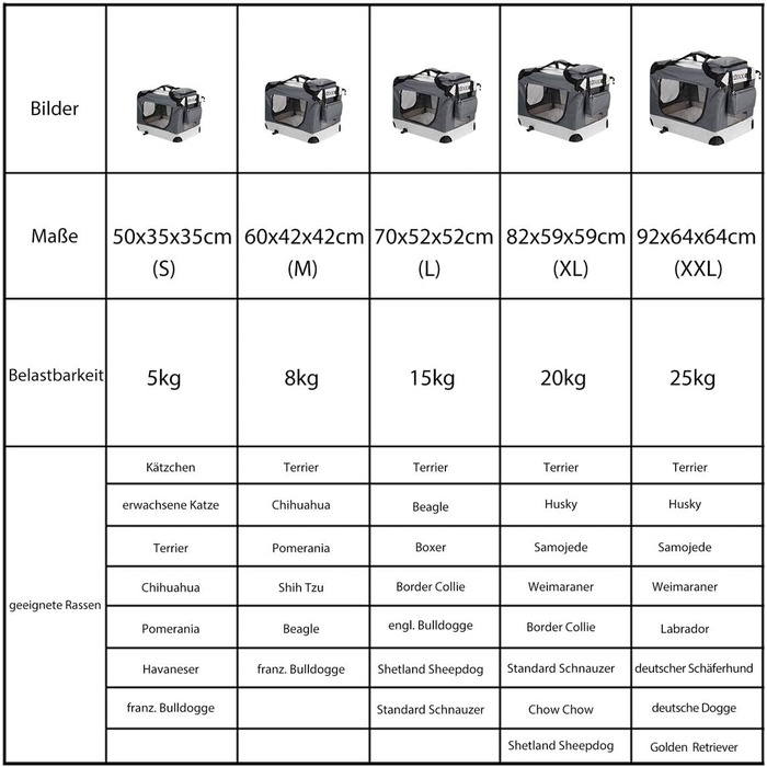 Кія для собак XXL 90x60x66 см, складана, дихаюча, міцна, сіра - переноска для собак, транспортна сумка