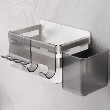 Тримач для електричної зубної щітки ALOCEO з 3 гачками, нержавіюча сталь, чорний | Без свердління, для ванної кімнати