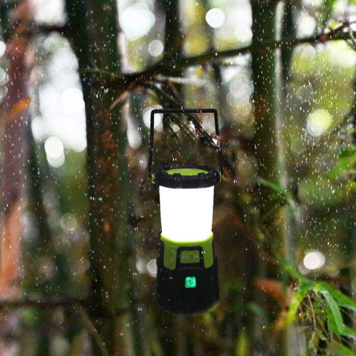 EULOCA Camping Lantern 1200LM CREE LED Rechargeable Waterproof Camping Lantern with 4400 mAh Power Bank, 4 Brightness Levels Dimmable, 10W Camping Light Portable for Power Outages, Hiking, Emergency