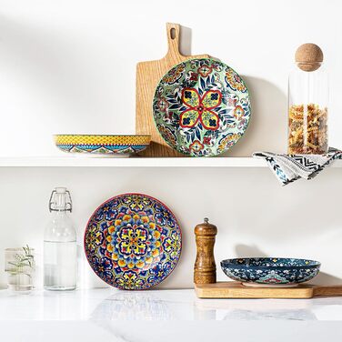 Набір салатниць з порцеляни HENXFEN (4 шт.) - 1000 мл, для салату, супу, пасти, богемський стиль