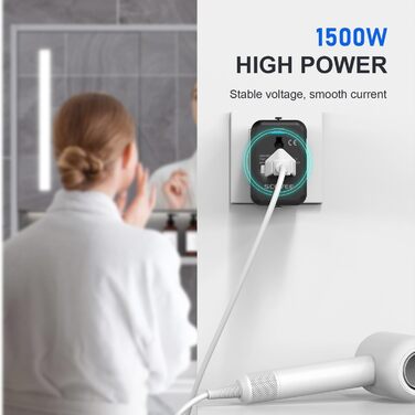 Блок зарядки USB C 40W з 4 портами, швидка зарядка PD+QC, універсальний для iPhone, Samsung, Tablet, білий/чорний (для подорожей)