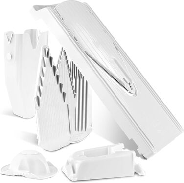 Набір овочерізів Börner V3 (Profi Set) – багатофункціональний овочевий слайсер для нарізки скибочками, жульєном, кубиками • Регульований V-різак • Нержавіюча сталь V-лезо • Набір овочевих слайсерів • Колір: Білий, Profi Set Білий