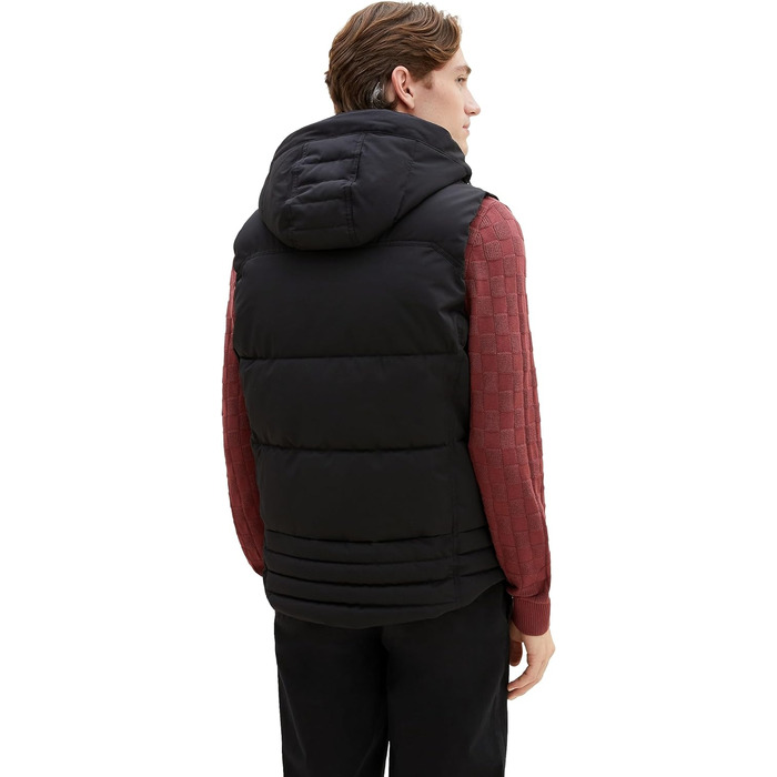 Жилет чоловічий Tom Tailor з капюшоном, утеплений, артикул 1037355 (L, Black)