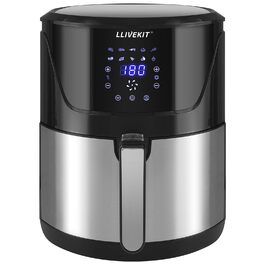 Фритюрниця без олії LLIVEKIT з 2 камерами та скляними вікнами, 4.5L+4.5L, Airfryer 9-в-1, XXL, з сенсорним екраном та таймером