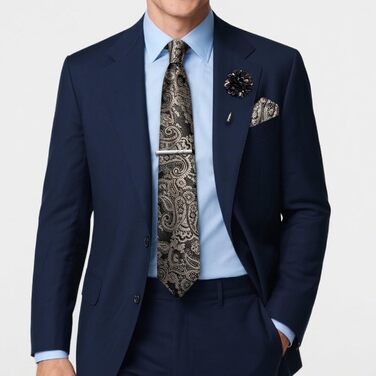 Набір краваток для чоловіків: краватка, нагрудна хустинка, краватки-слейв, краватки-кліпси, запонки, шпилька, 5 шт. (чорний та темно-золотий)