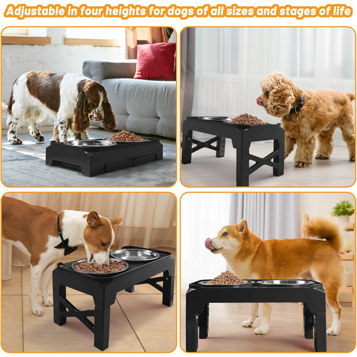 Підвищені годівниці для собак M Білий (8' для собак M/L), S (6' для собак Small), Чорний