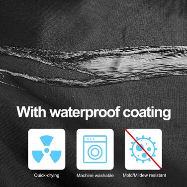 Шторка для душу DUFU, водонепроникна, миється | Швидковисихаюча тканина з поліестеру з 12 гачками | Напівпрозора захисна шторка для ванни (180x200 см, Темно-сірий) (Чорний 180x200 см)