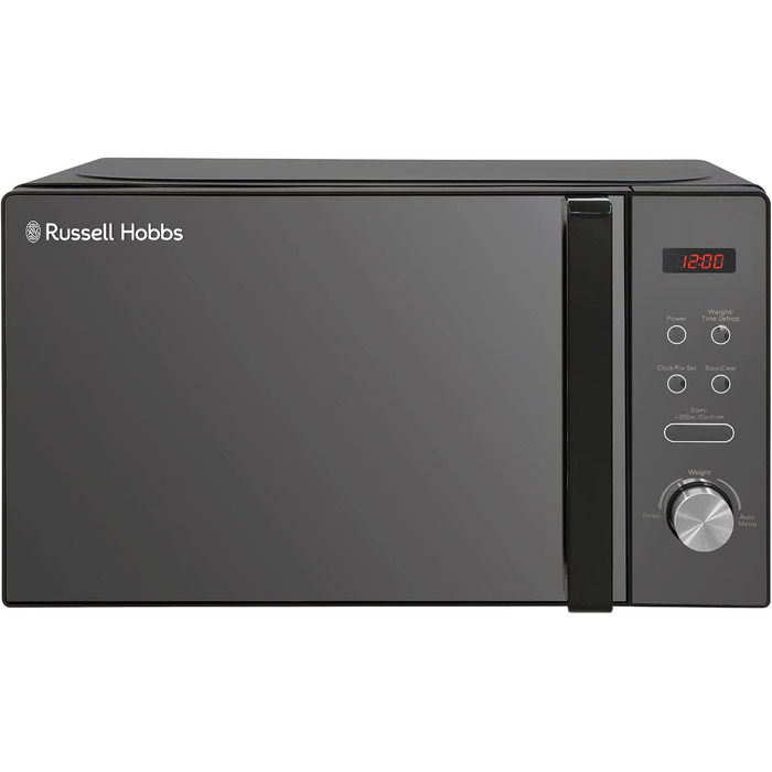 Мікрохвильова піч Russell Hobbs RHMM701B, 17 л, 700 Вт, чорна, з 5 рівнями потужності, таймером, функцією розморожування та легкою очисткою