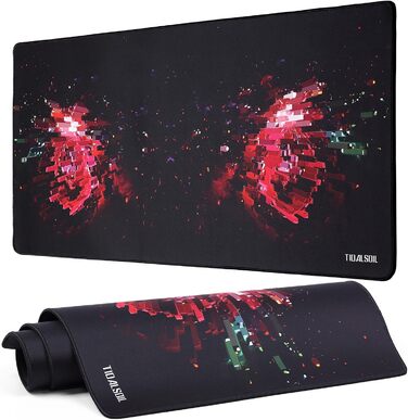 Килимок для миші ігровий XXL 900x400 мм - антиковзаюча підкладка для столу з гумовою основою, для геймерів та офісу, з міцним краєм (Rotes Pixel)