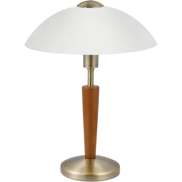 Настільна лампа EGLO Solo 1 з регулюванням яскравості, сталь, скло сатинове біле, цоколь E14