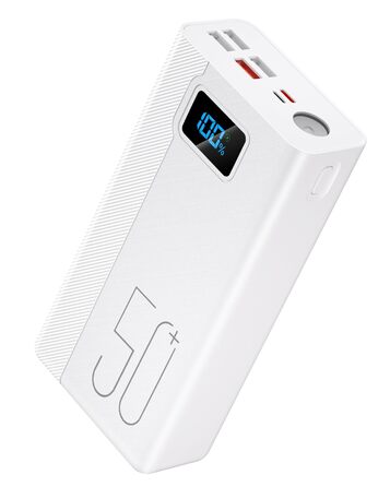 Power Bank 50000mAh: Зовнішній акумулятор з швидкою зарядкою 22.5W, 5 портів USB, MP3 плеєр