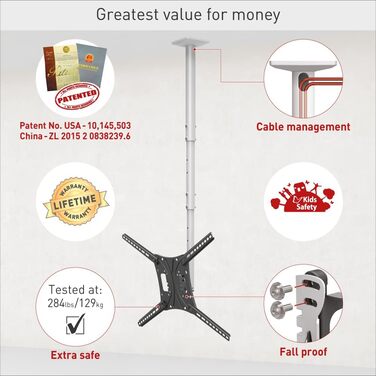 Кронштейн для телевізора Barkan Lange Weiß 13-75