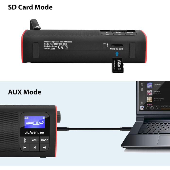 Портативна радіоприймач Avantree SP850: FM-радіо, Bluetooth-динамік, MP3-плеєр з SD-карти
