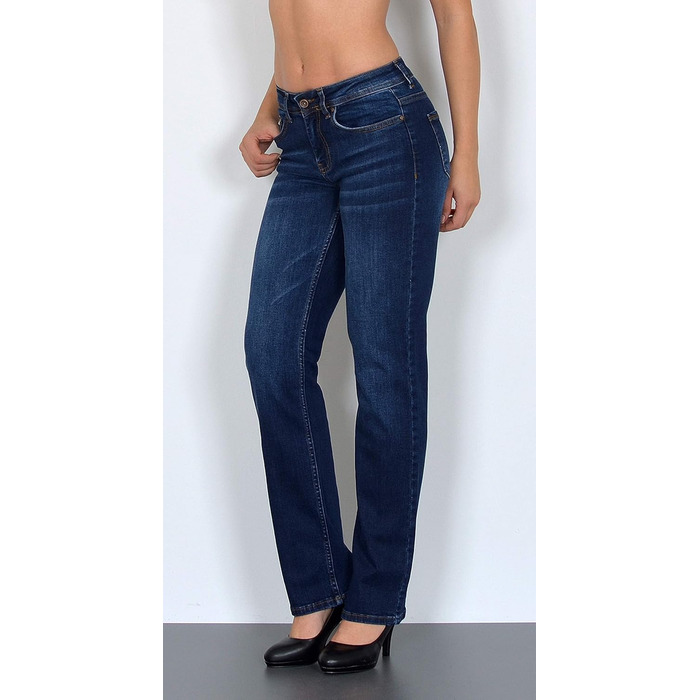 Джинси жіночі ESRA Straight Jeans - висока талія, прямі, еластичні, великі розміри (G6, 36, J157)