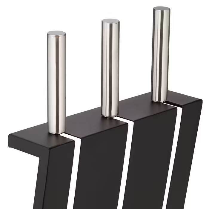 Relaxdays 4-Piece Fireplace Set in Black