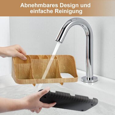 Тримач для зубних щіток у ванну кімнату: органайзер для електричних щіток та пасти, 7 відділень, дерев'яний, для сім'ї