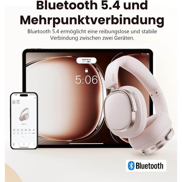 Навушники бездротові Edifier ES850NB Over-Ear з шумозаглушенням, Hi-Res Audio, Bluetooth 5.4, рожеві