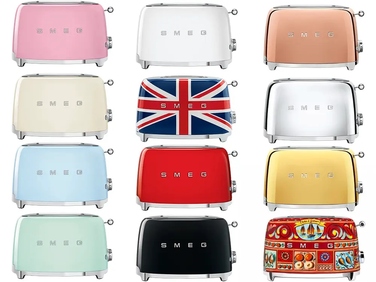 Тостер Smeg TSF01RDEU, червоний, 950 Вт