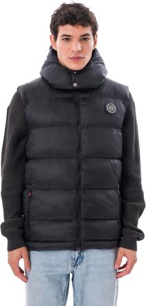 Чоловіча жилетка з пуховим наповнювачем – преміум якість, м'який матеріал, знімна капюшон, чорний колір
