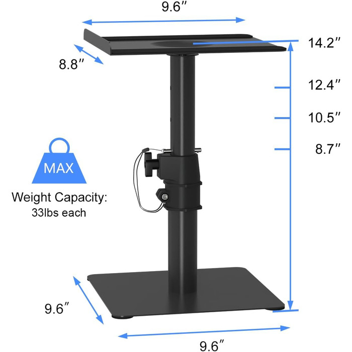 Підставка для колонок Suptek - 2 шт., чорний колір, 20 x 16.5 см, SDM003MB/SDM001T