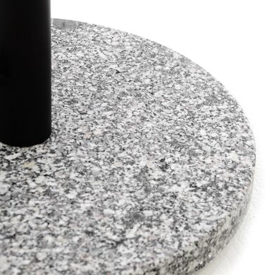 Nexos Parasol Stand Granite Grey 40cm Round - Stainless Steel Tube Stand with Locking Screws and 3 Feet with Plastic Rings - 10 kg