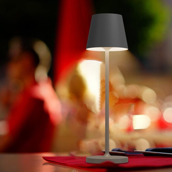 LED настільна лампа K-Bright з димуванням, акумуляторна | Внутрішнє та зовнішнє використання | Природне світло | Водостійка IP54 | 240LM | USB зарядка | Темно-сірий