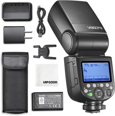 Спалах Godox V860III-S E-TTL II: Швидкість 1/8000s, GN60, 450 спахів, сумісний з Canon EOS