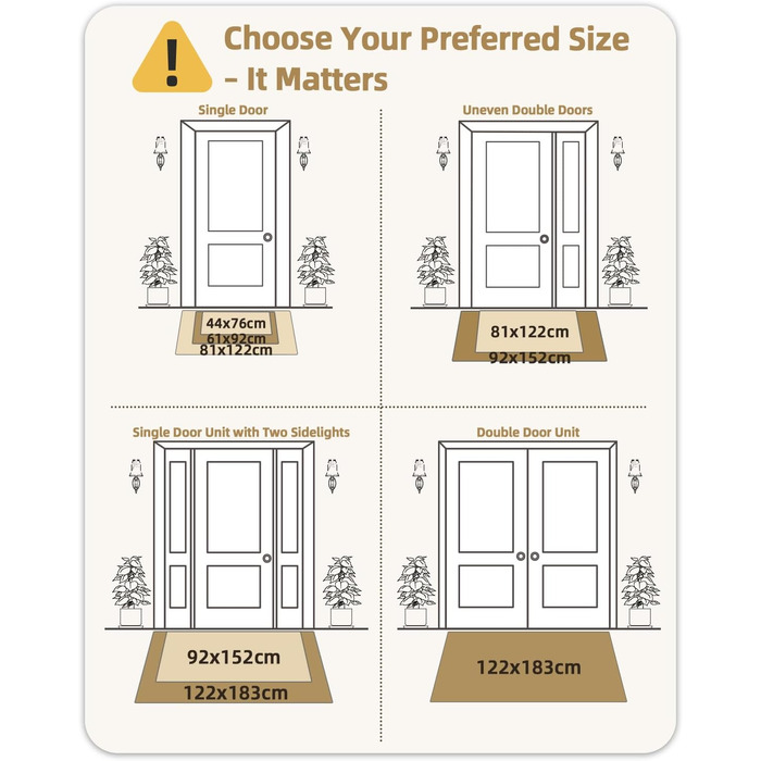 Килимок для дому та вулиці, чорний, 44x76 см - антиковзаюче покриття для входу, порогу, тераси