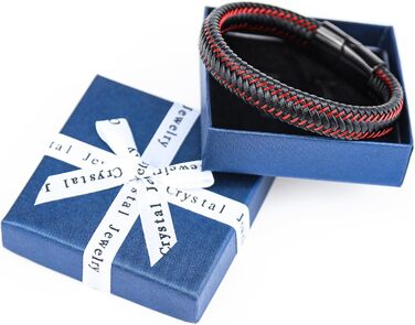 Чоловічий шкіряний браслет Armand, 21 см. Чорний, зелений, червоний, білий. Шкіряний браслет для чоловіків Armand, подарунок на День батька, аксесуар для чоловіків, подарунок для тата (C2)