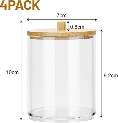 Організатор для ватних паличок та дисків Miiepls, прозорий акриловий контейнер для косметики