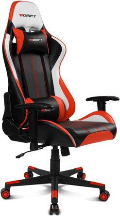 Геймерське крісло Drift Gaming DR175PINK: професійне, чорно-рожеве, екошкіра, регульовані підлокітники, газліфт 4 класу