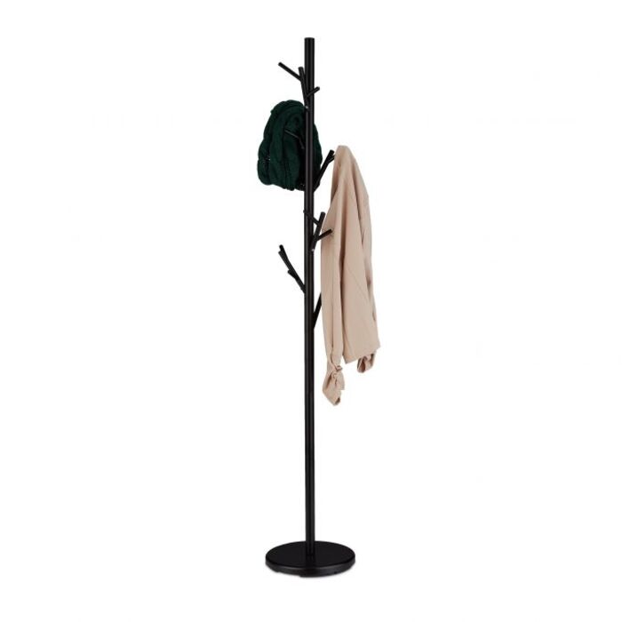Relaxdays Black Tree-Shaped Coat Rack
