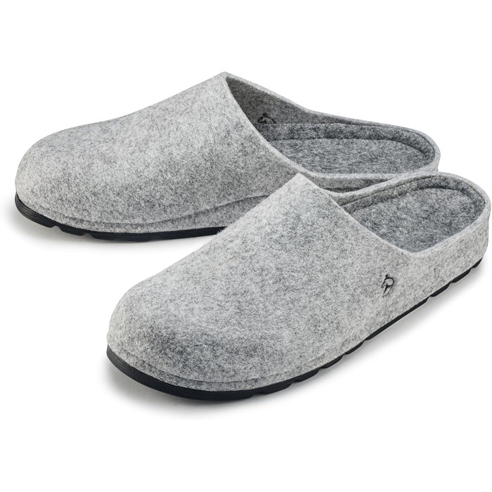 Фетрові тапочки ESTRO для чоловіків - теплі зимові тапочки з гумовою підошвою (45 EU, сірий)