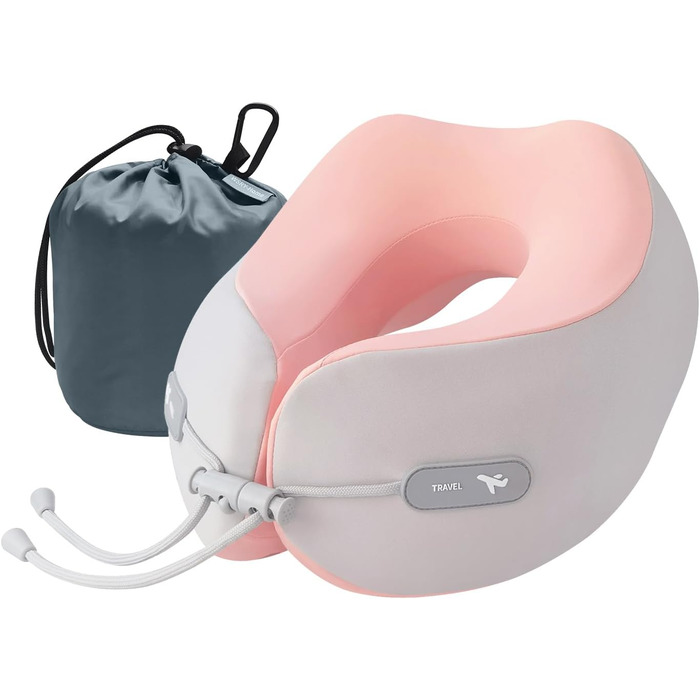 Подушка для шиї Rose з Memory Foam: зручна підтримка голови та шиї для подорожей (літак, авто, поїзд, офіс)