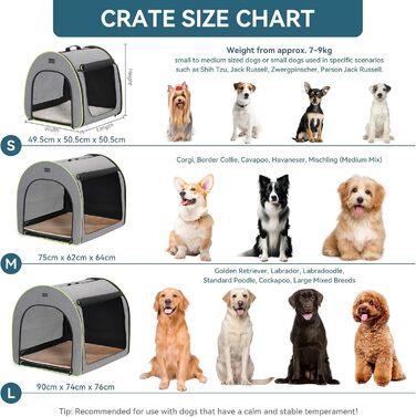 Кія для собак Petsfit: складана переноска для маленьких собак, котів та кроликів. Зручна переноска для дому, транспортування та сну. З анти-відкривачем та плюшевою подушкою, сіра, S