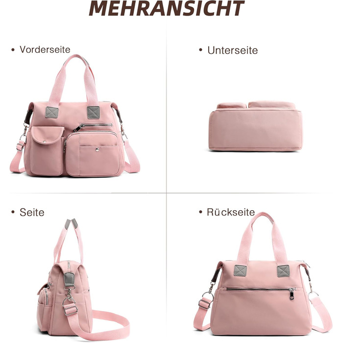 Сумка жіноча DIRRONA велика шопер – містка сумка через плече для міста, роботи, університету та подорожей, рожевий