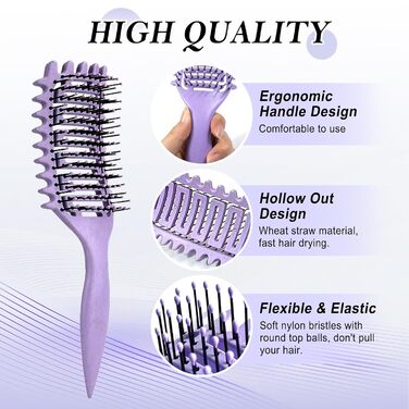 Щітка для кучерявого волосся: формування та завивання кучерів (фіолетовий)